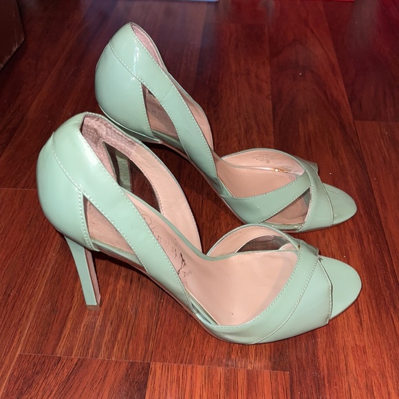 Mint Green open toe sandal with criss-cross design - Picture 3 of 12